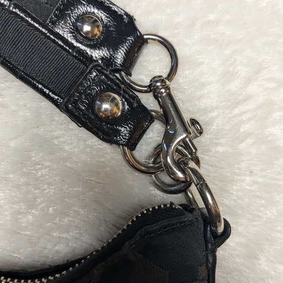 Coach Poppy black and brown women's shoulder bag with removable adjustable strap - Picture 3 of 13